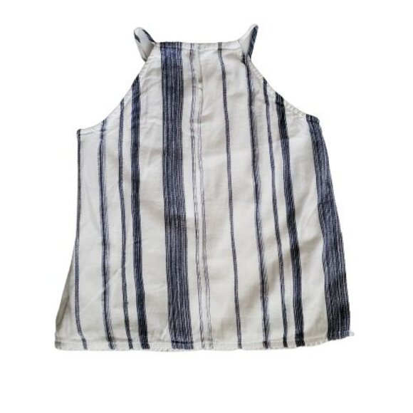 POLO Ralph Lauren Girls Blue Striped High Neck Pom-Pom Hem Sleeveless Top Sz 10 - Picture 2 of 12